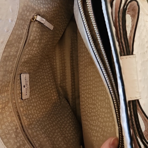 Kate Spade Pink Ostrich Large Tote Bag Purse with Bow Detail - Picture 10 of 13